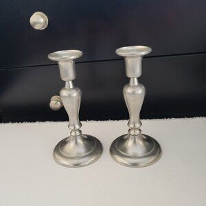 Royal Holland KMD Pewter Daalderop Candle Stick Holders 6.75 inch Set of Two (2)